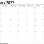 2027 january calendar 16
