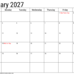 2027 january calendar with holidays 3
