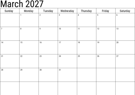 2027 march calendar 18