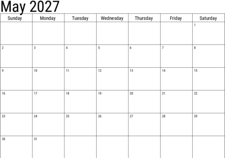 2027 may calendar 14