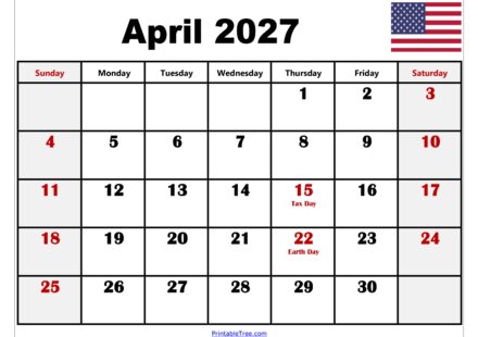 April 2027 Calendar with Holidays 17