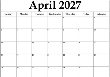 April 2027 calendar b3 9