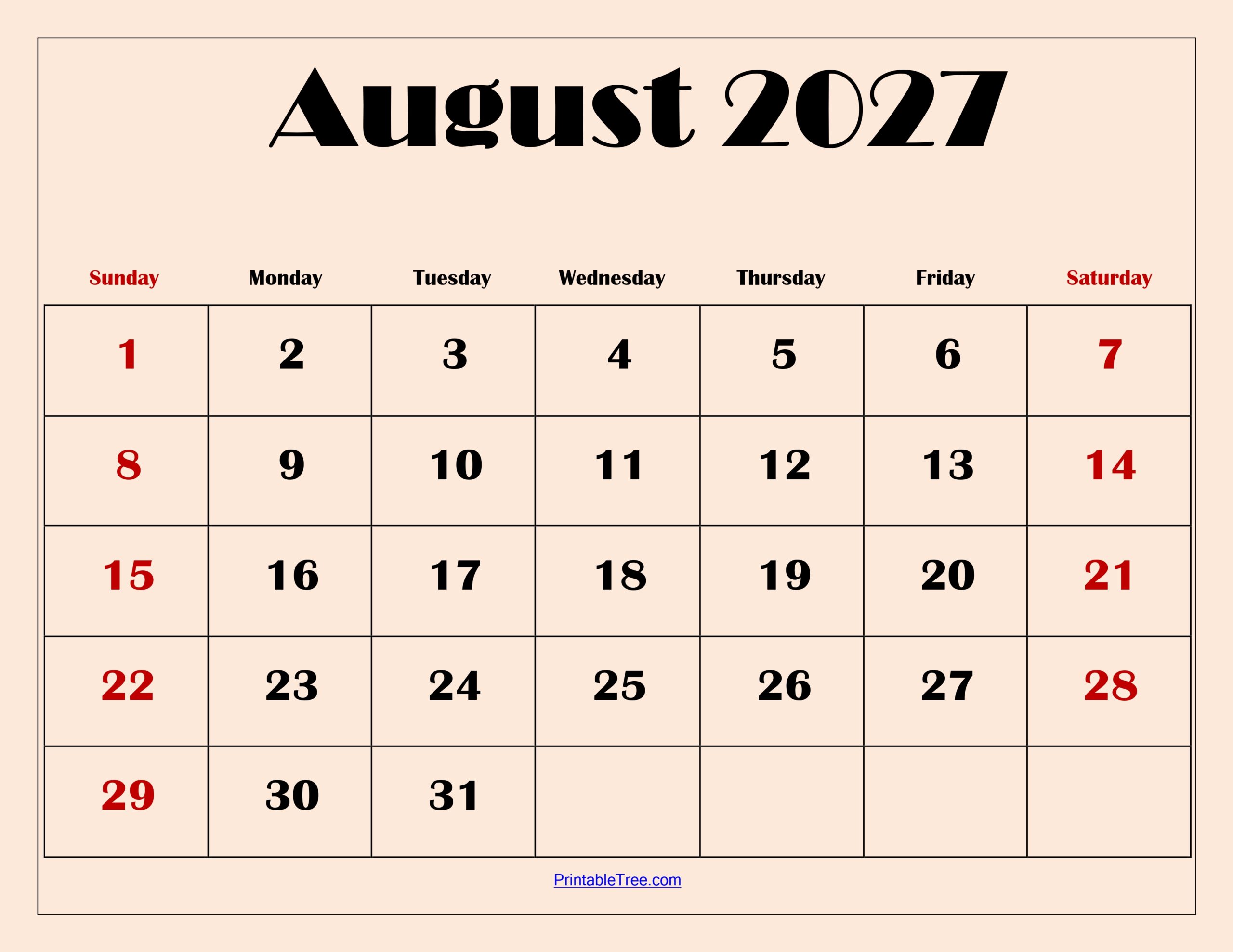 August 2027 Calendar with Light Pink 4 scaled