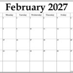 February 2027 calendar b3 26