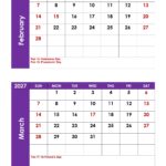 February and March 2027 Calendar with Holidays