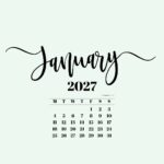 January 2027 Phone Background Wallpaper Green SaturdayGift