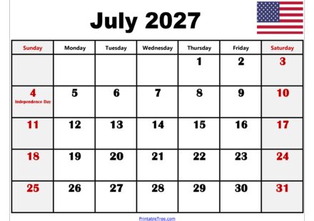 July 2027 Calendar with Holidays