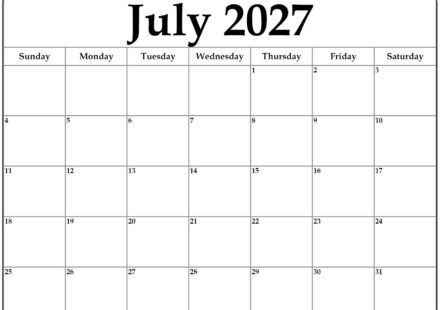 July 2027 calendar b3 6