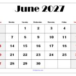 June 2027 Blank Printable Calendar 1