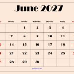 June 2027 Calendar with Light Pink 3