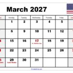 March 2027 Calendar with Holidays 1024x791 1