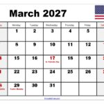March 2027 Calendar with Holidays scaled 3
