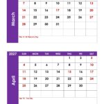 March and April 2027 Calendar with Holidays 1