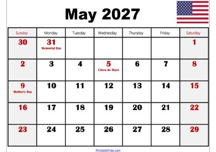May 2027 Calendar with Holidays scaled 4