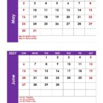 May and June 2027 Calendar with Holidays