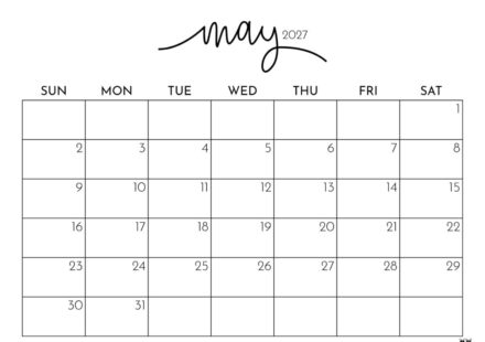 Printable May 2027 Calendar Style 1 1024x791 1