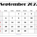 September 2027 Blank Printable Calendar 2