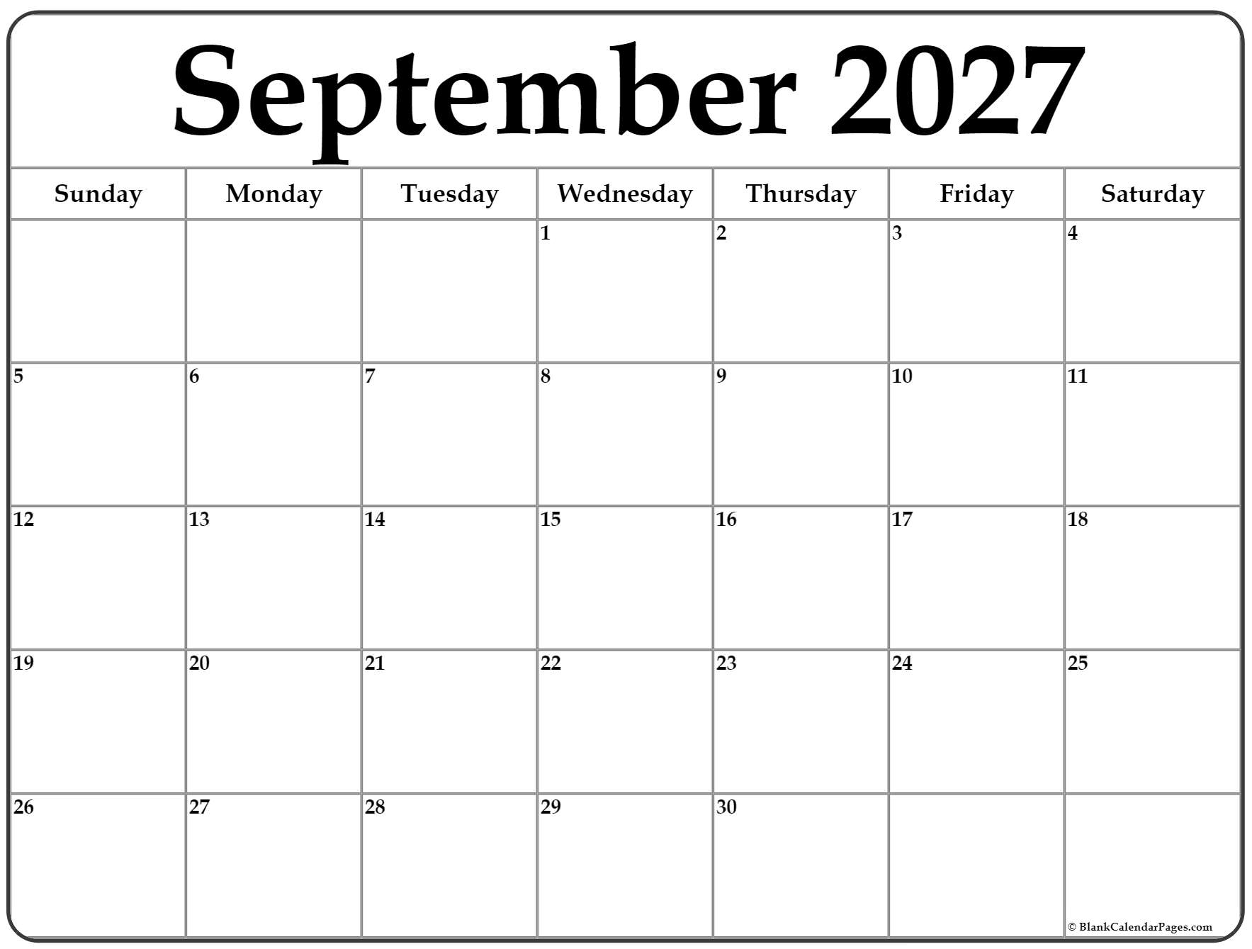 September 2027 calendar b3