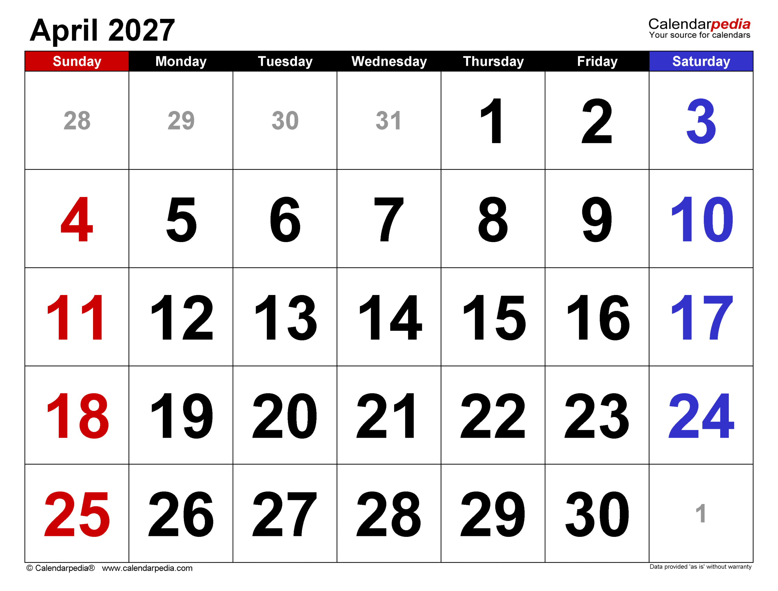 april 2027 calendar large numerals scaled
