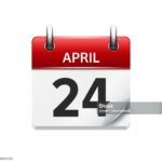 april 24 vector flat daily calendar icon date and time