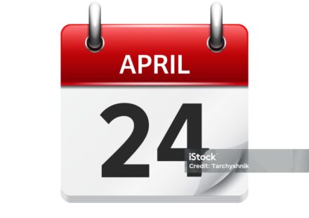april 24 vector flat daily calendar icon date and time