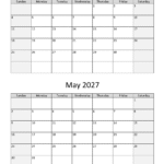 april may two months 2027 calendar vertical 2