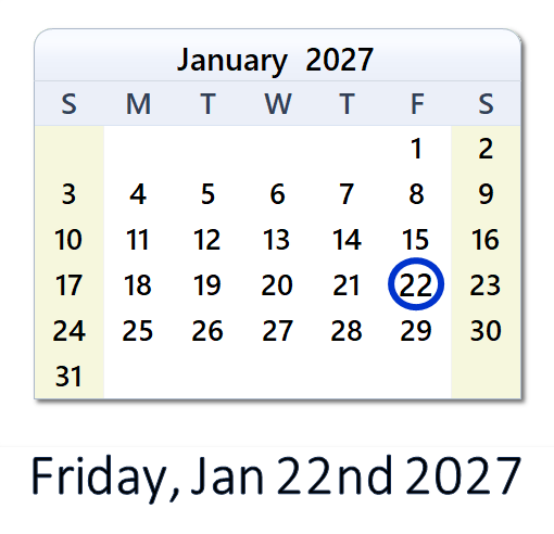 january 22