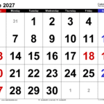 june 2027 calendar large numerals