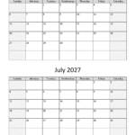 june july two months 2027 calendar vertical 3