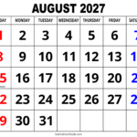 large print august 2027 calendar fefeff fefefe 1