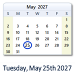 may 25 2027